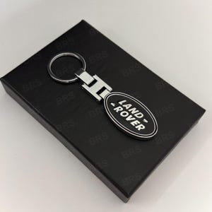 Land Rover Black Chrome Metal Keyring – Defender Discovery Range Rover Gift