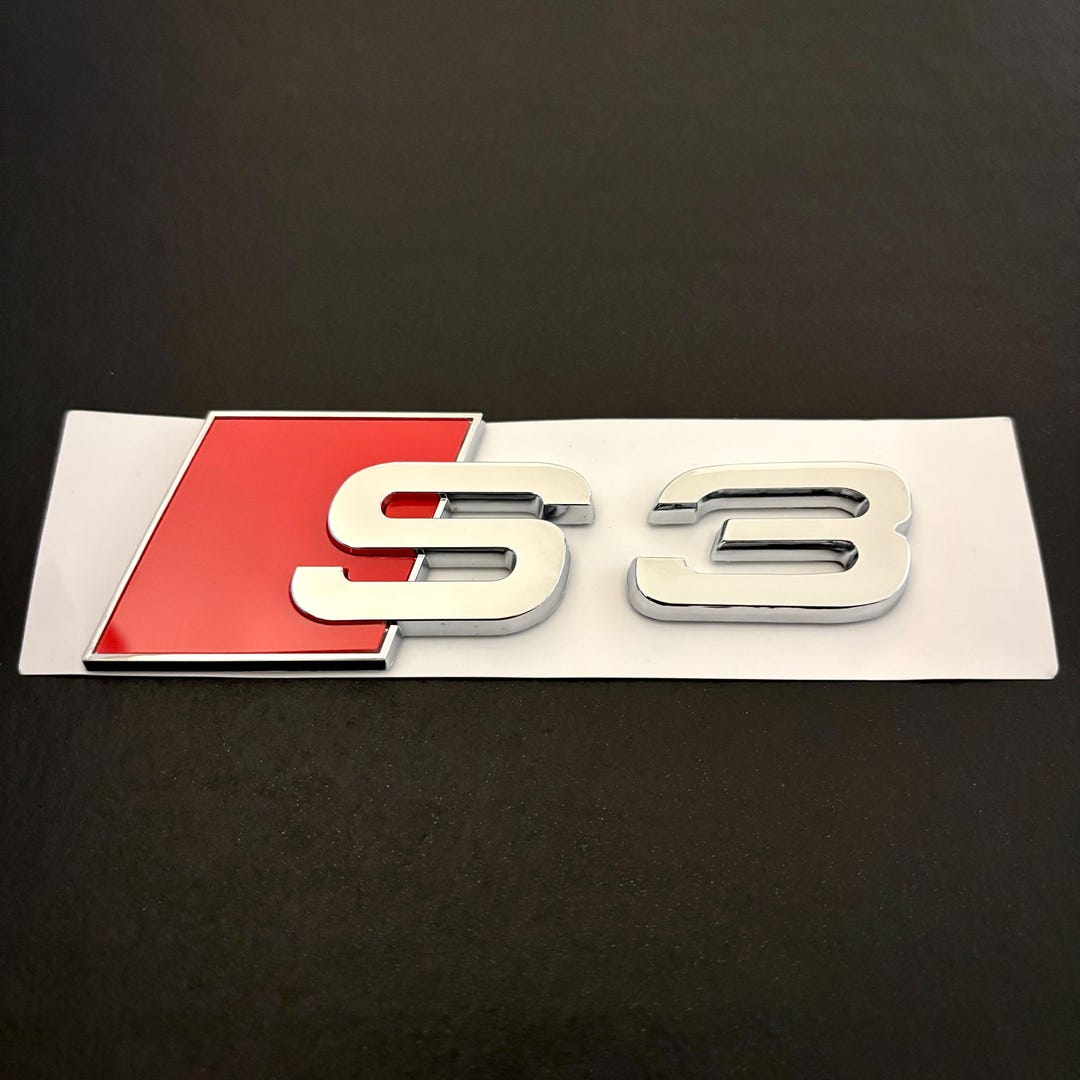 Audi S3 Badge Sticker Chrome 3D | A3 S Line Trunk Emblem | ABS Logo Car ...