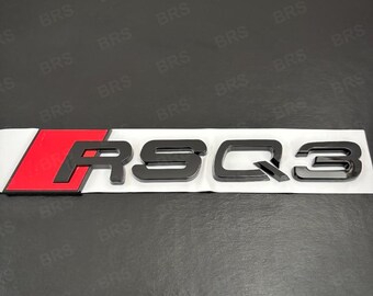 Gloss Black Audi RSQ3 Badge – 3D Monogram Trunk Emblem Sticker