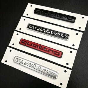 アウディ スポーツ 3D クワトロ バッジ – A4 A3 Q5 ブラック レッド シルバー エンブレム ステッカー