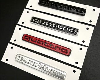 Quattro Emblem Badge for Audi, Multiple Sizes and Colors, ABS Sport Monogram Sticker