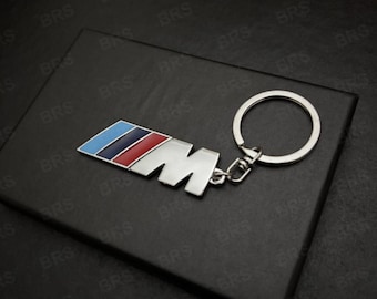 BMW M Chrome Metal Keyring, BMW Motorsport Keychain, Accessory for 1, 3, and 5 Series F30 E46 M3 M5