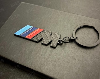 BMW M Carbon Black Metal Keyring, BMW Motorsport Keychain, Accessory for 1, 3, and 5 Series F30 E46 M3 M5