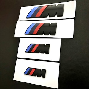 Stemma BMW M Motorsport nero lucido, adesivo monogramma 3D, disponibili in diverse misure