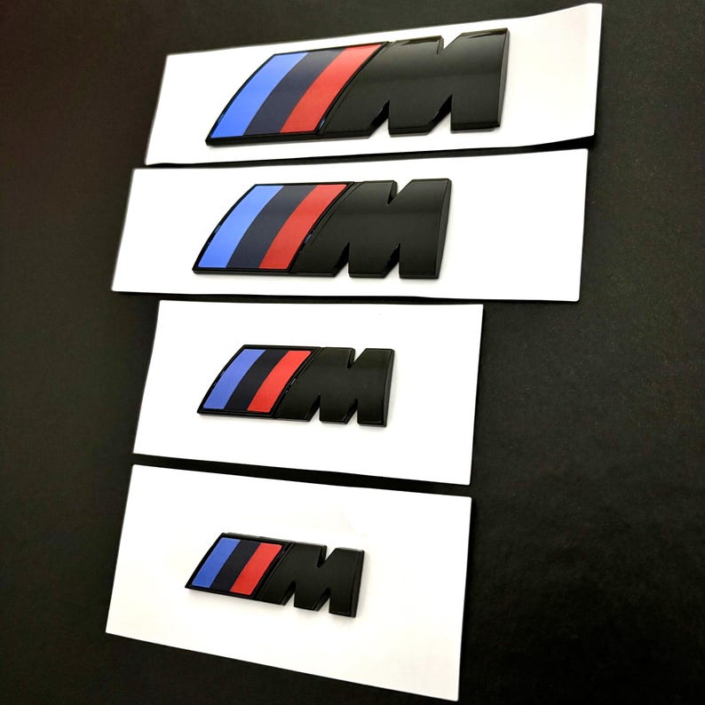 Gloss Black BMW M Motorsport Emblem Badge, 3D Monogram Sticker ...