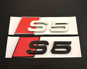 Audi S5 3D-Emblem in Schwarz oder Chrom | Audi S5 Heckklappenemblem