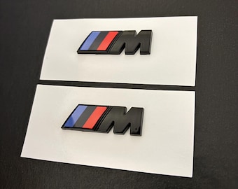 Set of 2 BMW M Motorsport Badges, 4.5cm, Gloss Black, 3D – Wing Emblems, Stickers