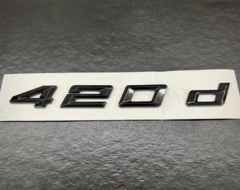 BMW 4 Series 420d Trunk Emblem – 3D Lettering Badge, Gloss Black Adhesive