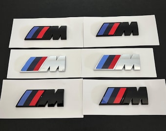 Set of 2 BMW M Wing Badges, Gloss Black Chrome Matte Black, 3D Emblem Sport Sticker 5.5 x 2 cm