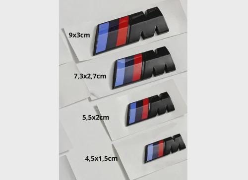 Gloss Black BMW M Motorsport Emblem Badge, 3D Monogram Sticker ...