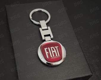Fiat Chrome Metal Keyring – 500 Panda Punto Tipo Bravo – Car Gift