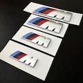 BMW M Motorsport Silver Chrome Emblem Badge, 3D Monogram Sticker, Multiple Sizes Available product logo