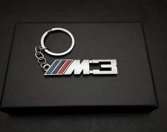 BMW Metal Keyring with M3 M Power Logo for E30, E36, E46, E92, F80, and G80 Sports Accessories