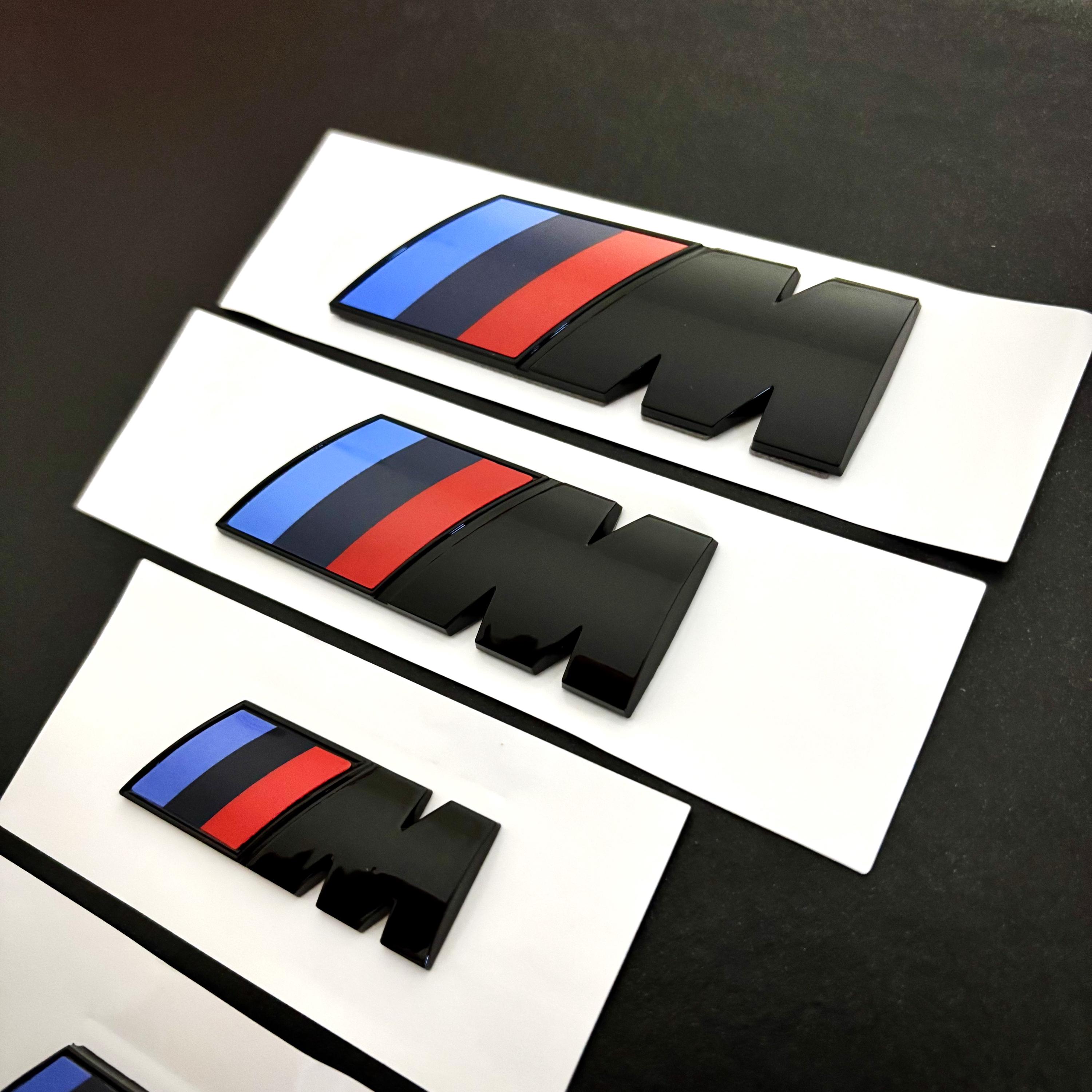 Gloss Black BMW M Motorsport Emblem Badge, 3D Monogram Sticker ...