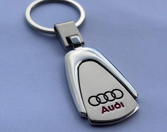 Porte Clé Audi Métal Argenté Logo – Audi Keychain Luxe, Accessoire Voiture, Cadeau Audi A1 A3 A4 A5 A6 Q3 Q5 Q7 TT RS