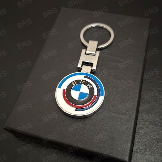 Porte-clés BMW 50ème Anniversaire Métal – Emblème Héritage M – Accessoire Auto