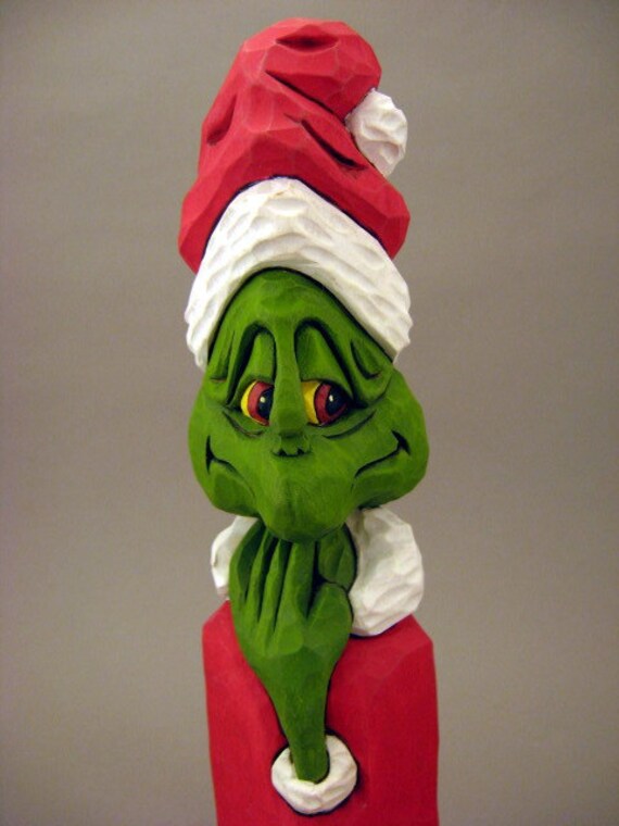 The Grinch Wood Carving Etsy