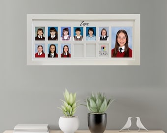 Marco de fotos personalizado de los años escolares - Gran formato horizontal (13 espacios)