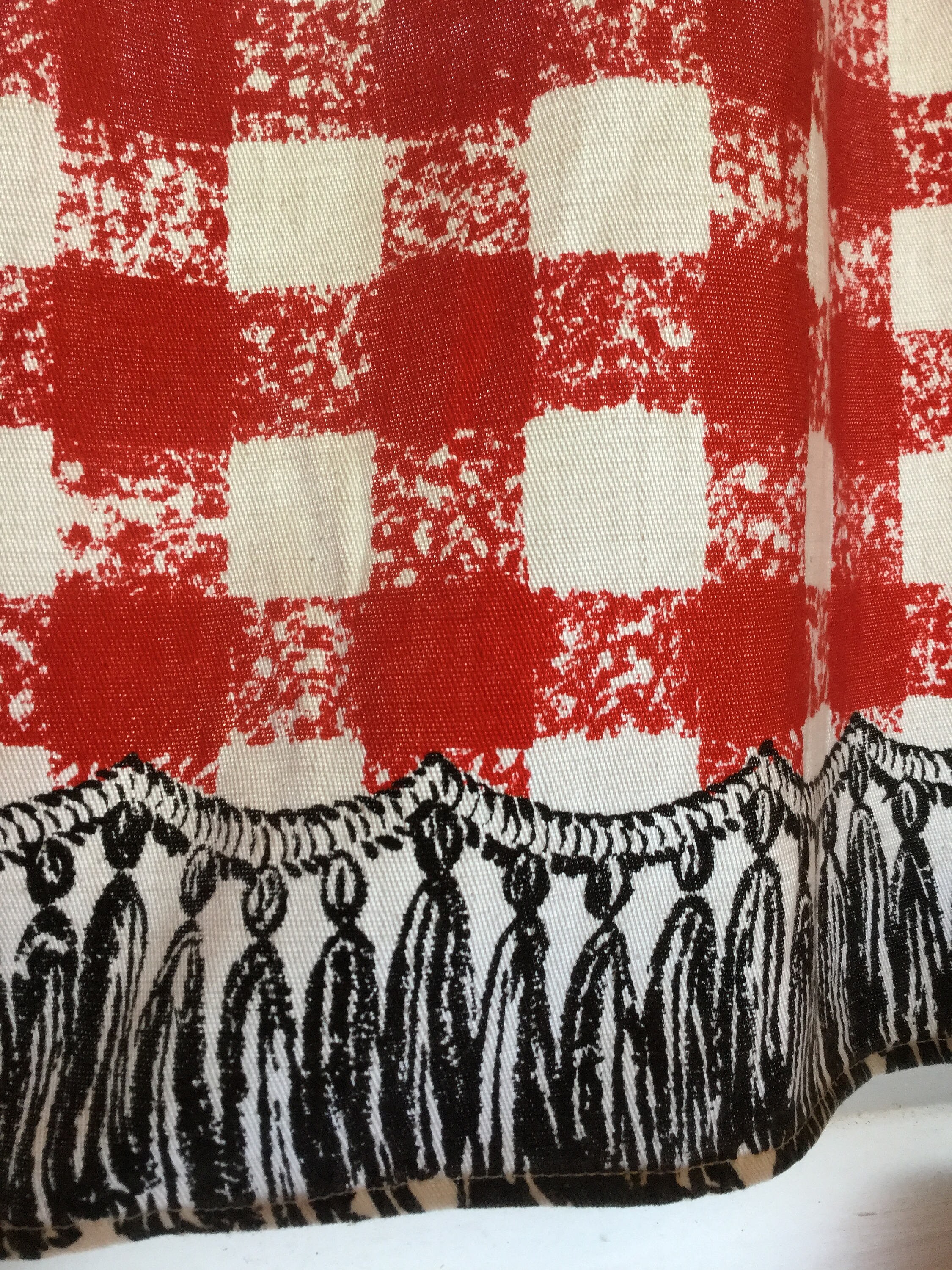 Farmhouse Curtains Vintage Kitchen Cafe Curtain Set Red White Etsy