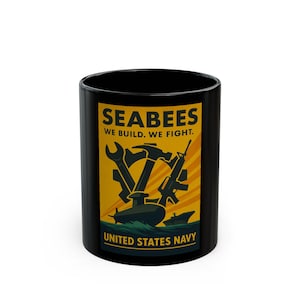 Seabees-mugg | Kaffekopp i keramik i vintagestil från den amerikanska flottan