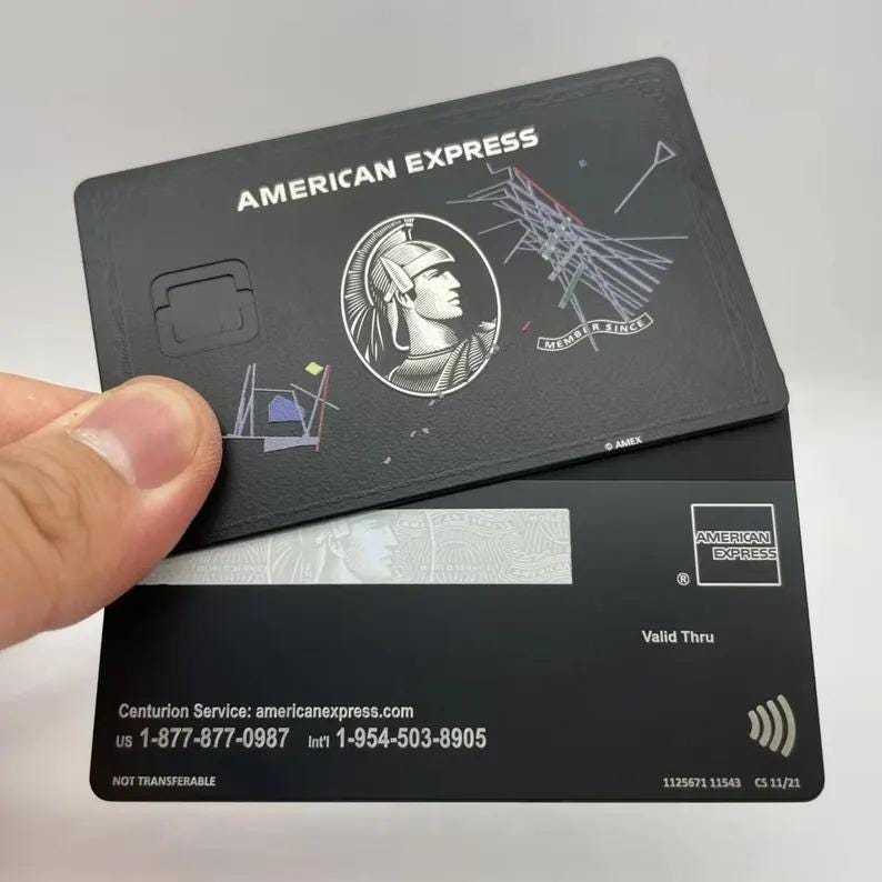 Amex Centurion Card Replica - Etsy Hong Kong