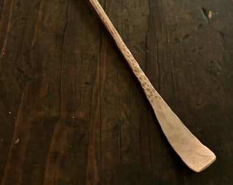 Shaving Soap Spoon / Spatula -6"  Hand Forged Solid Copper Scoop for Shaving Cream Soap or Cosmetic Creams - Unique Gifts for Men or Women