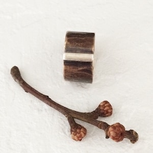 Mixed Metals Men&#39;s Wedding Band - Wide Hand Forged Rustic Copper & Sterling Silver Unisex Ring - Unique 7th Anniversary Gift for Him