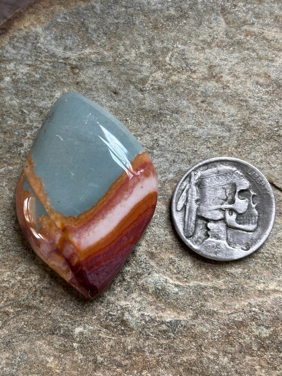 Polychrome Jasper Cabochon 43x29x9