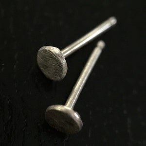 Tiny 3mm Sterling Silver Flat Stud Earrings - Small Everyday Wear Earrings - Sold in Singles or Pairs - 925 Recycled Silver Unisex Jewelry