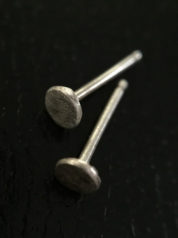 Tiny 3mm Sterling Silver Flat Stud Earrings - Small Everyday Wear Earrings - Sold in Singles or Pairs - 925 Recycled Silver Unisex Jewelry