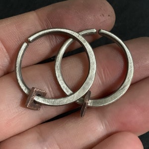 Mixed Metals Copper & Sterling Silver 12 Gauge 20mm / 2cm Continuous Hoop Earrings in Raw Matte or Rustic Oxidized Finish - Unisex Jewelry