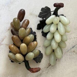 1950’s Mid Century Onyx / Agate Stone Grape Bunches - Vintage Thanksgiving / Christmas Holiday Centerpeice - Country Homestead Kitchen Decor