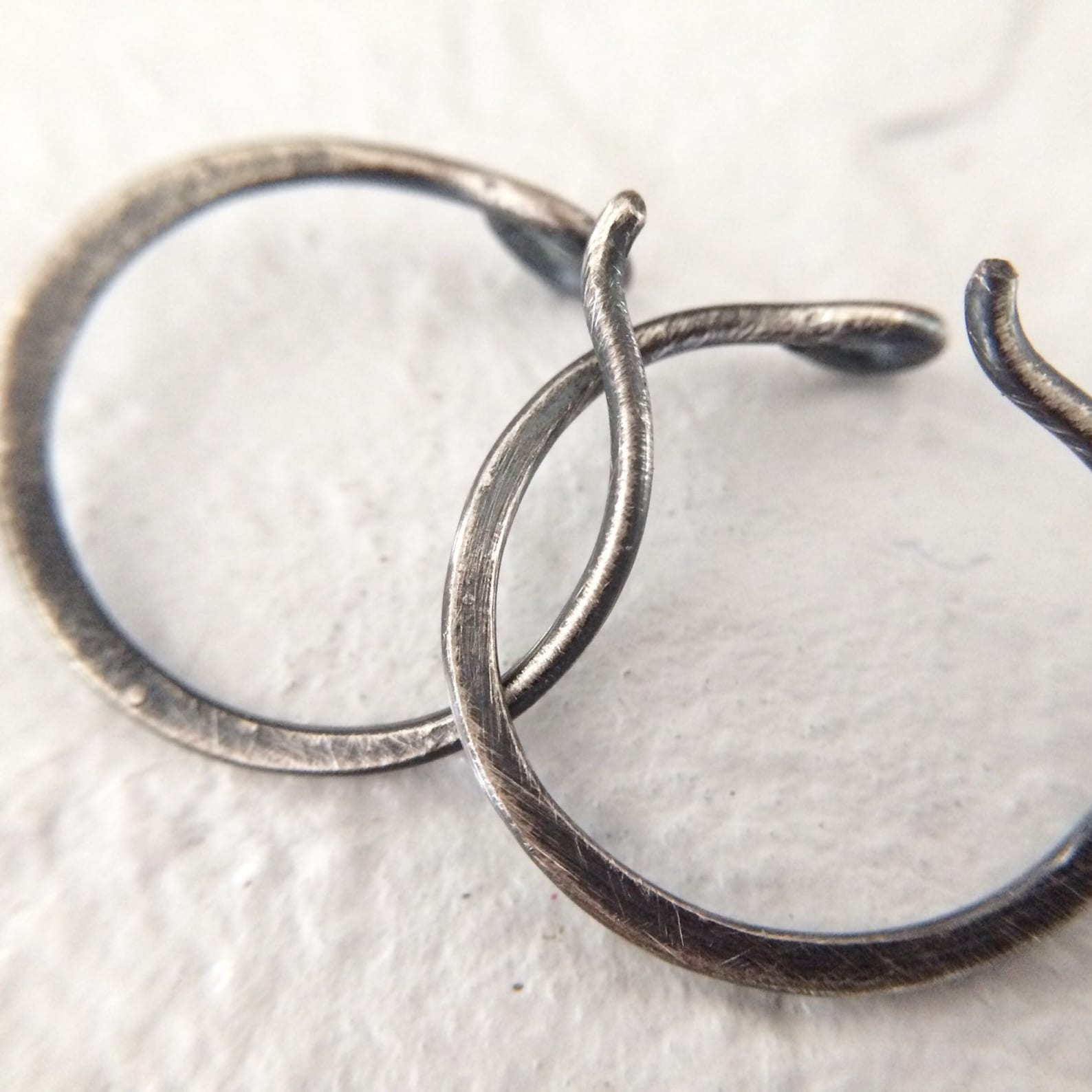 Small Stone Sterling Silver Hoops Earrings plated in 18K Gold main image 1