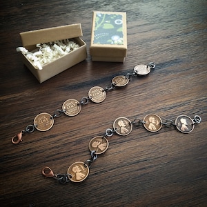Copper Coin Bracelet - Wheat Penny Bracelet - Coin Jewelry - Lucky Penny Bracelet