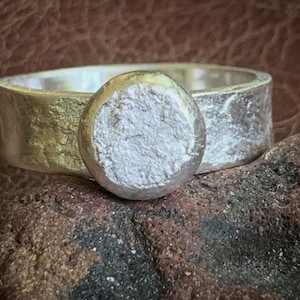 Sterling Silver Textured 6mm Pebble Ring - Eco Friendly Recycled 925 Sterling Silver - Unisex Alternative 6mm Wedding Band for Men or Women