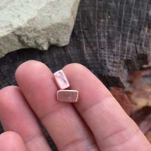 Raw Copper Stud Earrings for Men or Women - Small Simple Chunky Minimalist Jewelry 8mm or Custom Sizes
