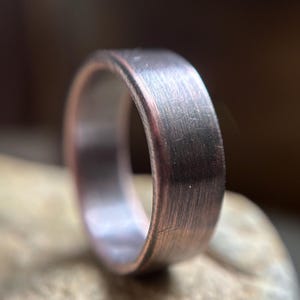 Unisex 6mm or 9mm Rustic Copper Wedding Band - Simple Minimalist Ring in Oxidized or Raw Copper - Custom 7th Anniversary Gift