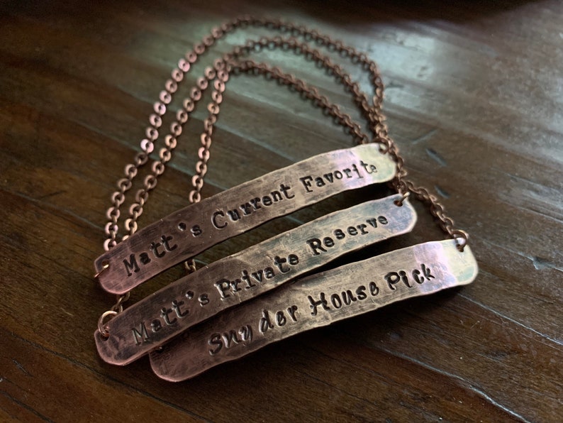 Rustic Metal Decanter Label Custom Copper Sign Etsy