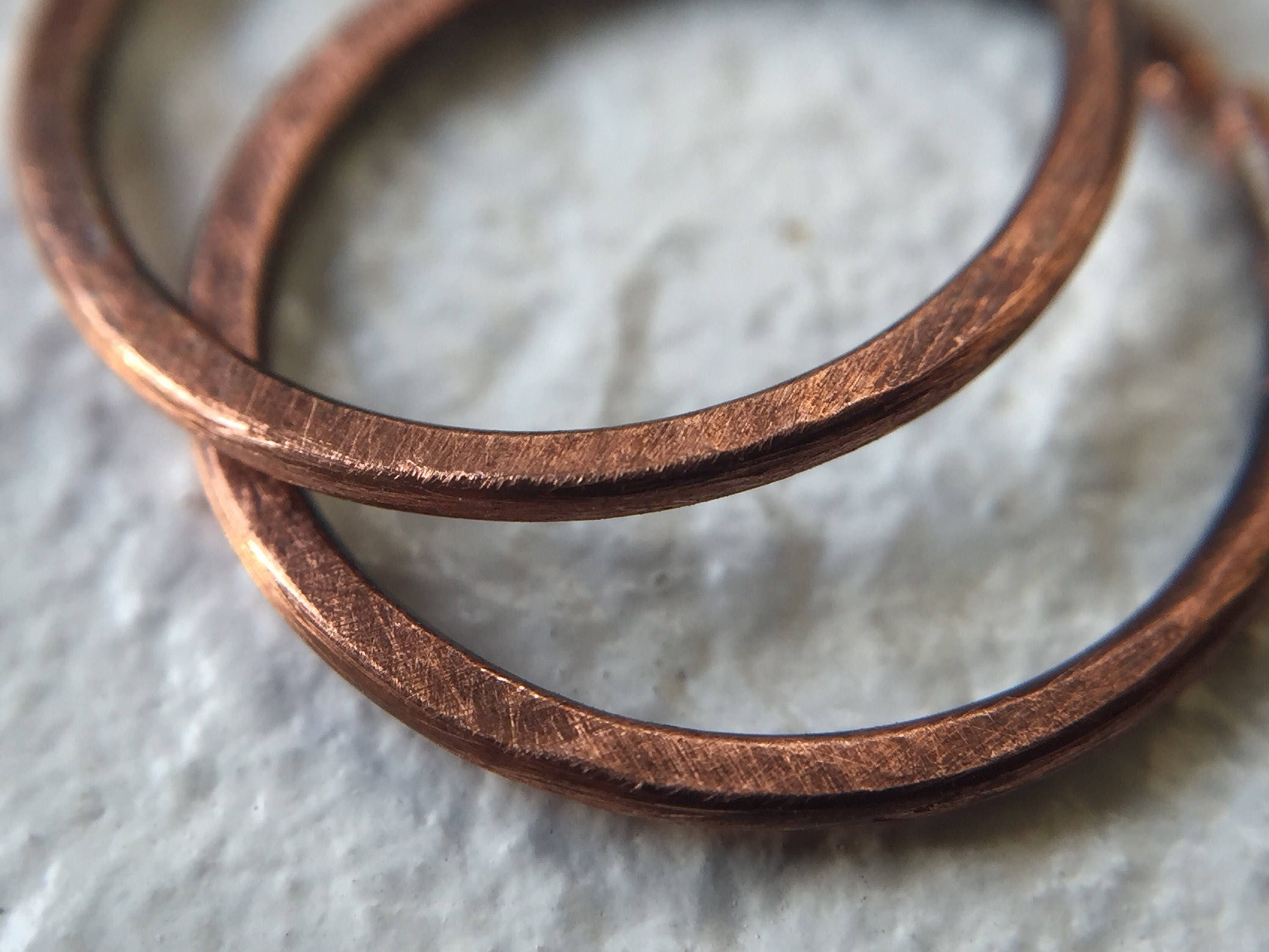 Small Rustic Copper Hoop Earrings 9mm 12mm for Body / - Etsy