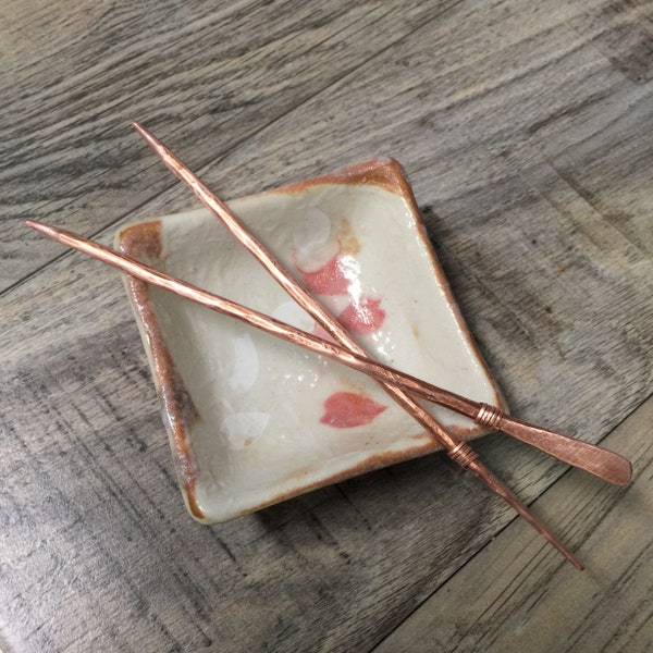 Solid Copper 9" Chopstick Set - Custom Made Metal Dining / Barware - Unique Wedding Housewarming or 7th Anniversary Gift