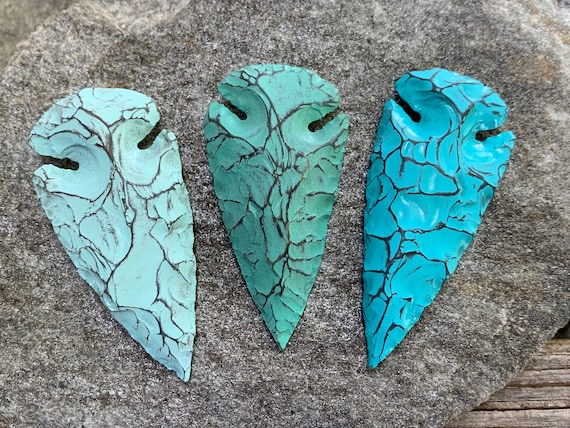 Tribal Turquoise Arrowhead Necklace - Copper Wire Wrapped Jasper