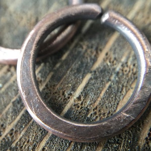 14g Rustic Copper 10mm Continuous Hoop Earring for Septum or Earlobe - Custom Gauge Ear Ring - Tribal Ethnic Hand Forged Metalwork Jewlery