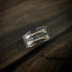 Rustic Sterling Silver & Celtic Bronze / Gold 8mm Band Custom Size - Unisex Mixed Metals Wedding Ring - Unique Modern Viking Jewelry