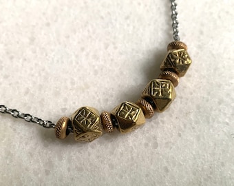 Unique Mixed Metal Silver and Gold Chain / Layering Necklace for Men or Women - Modern Viking / Tribal / Celtic Jewelry