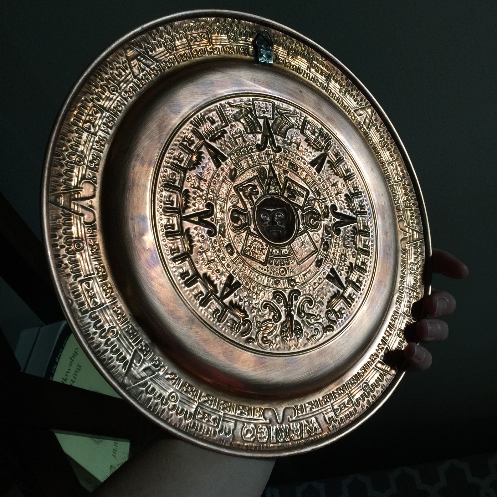 11 Solid Copper Mexico Aztec Mayan Calendar Plate / Wall Etsy