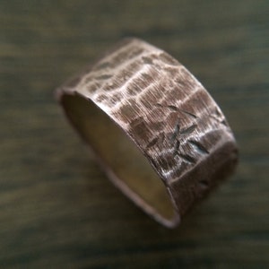 Custom Distressed Copper Ring - Unisex Copper Wedding or 7th Anniversary Band - Boho Copper Ring