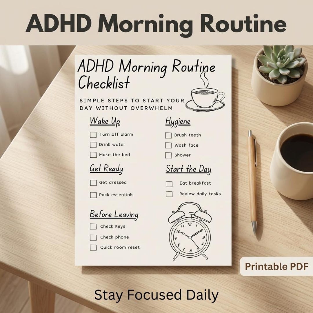 ADHD Morning Routine Checklist | Essential Guide for a Productive Start ...