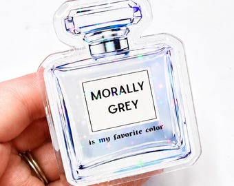 Magnetic Collapsible Kindle Grip/ Stand for E-Reader, Tablet, Smartphone Kindle Holder | Morally Grey Dark Romance Perfume Bottle Design