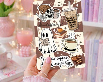 Kindle Insert | Holographic Cardstock Inserts for Kindle | Kindle Stickers | Kindle Aesthetic | Kindle Accessories | Brown Coffee Design