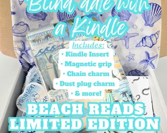Beach Reads Vacay Date with a Kindle Mystery Box | Blind Date with A Book Box | Includes Insert, Magnetic Grip, Charm, Dust Plug and More!